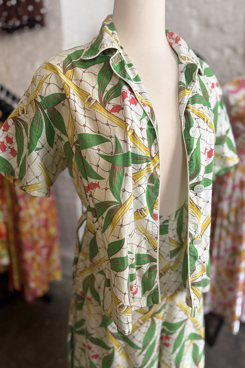RARE! 1940s/1950s Carol Brent PJ Set - Sz L/XL