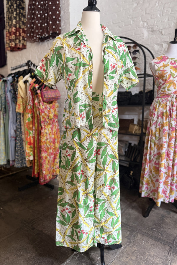 RARE! 1940s/1950s Carol Brent PJ Set - Sz L/XL