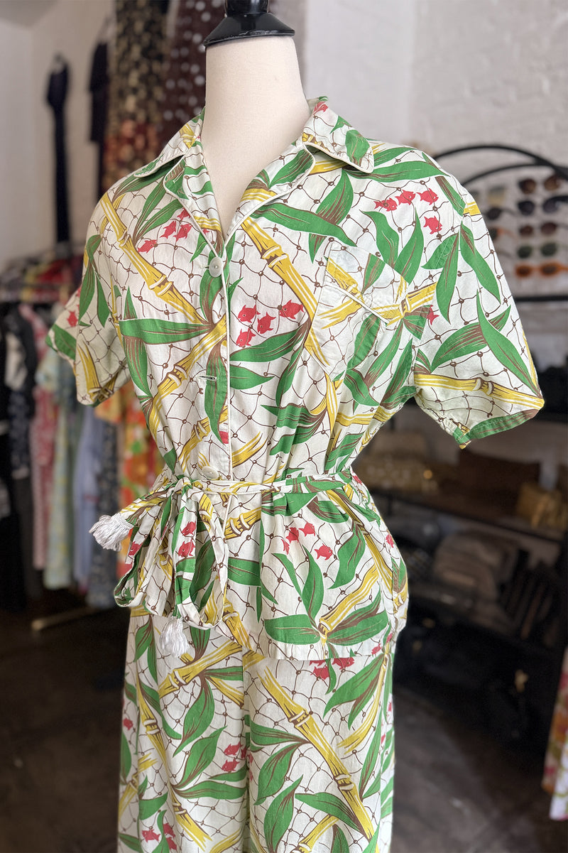 RARE! 1940s/1950s Carol Brent PJ Set - Sz L/XL