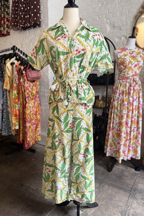 RARE! 1940s/1950s Carol Brent PJ Set - Sz L/XL