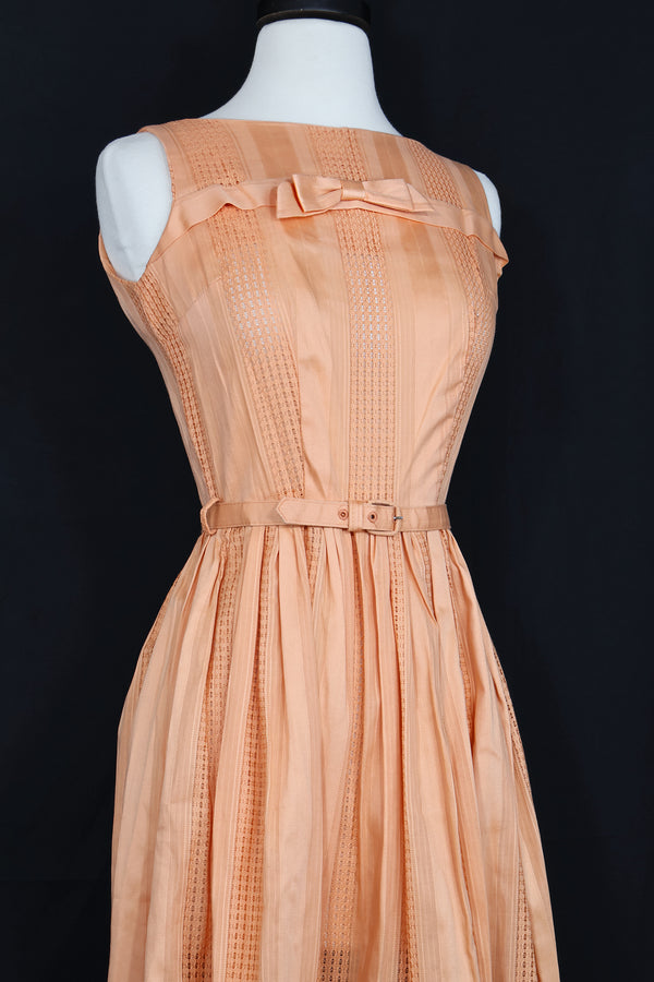 Vintage 1950s/1960s NEW OLD STOCK! Peach Dress - 24in Waist