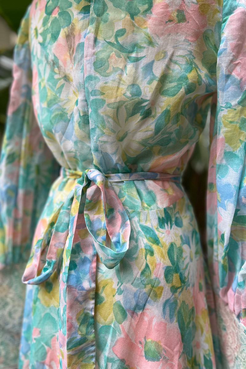 Vintage 1970s Gunne Style Floral Maxi Dress