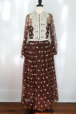 Iris Apfel Collection: Polka Dot Embroidered Gown