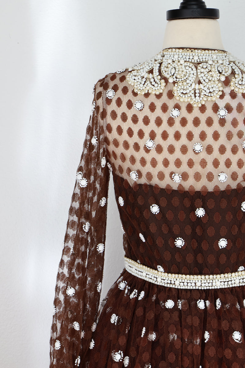 Iris Apfel Collection: Polka Dot Embroidered Gown
