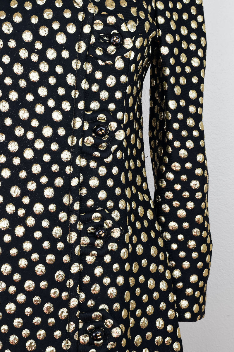 Iris Apfel Collection: Galanos Black & Gold Metallic Wool Coat