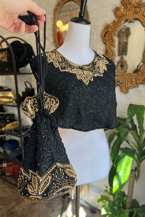 Mary MCFadden Beaded Dickey and Bag