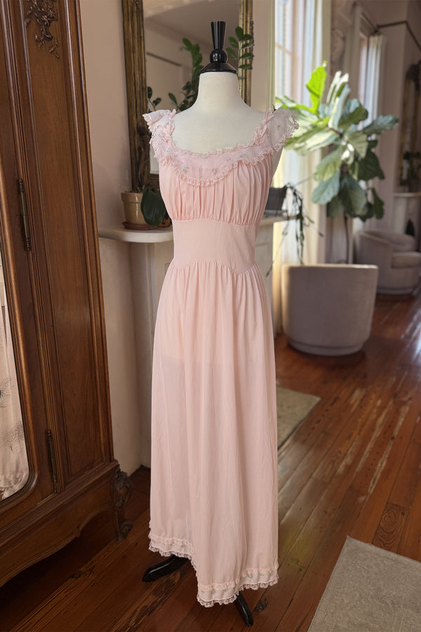 Dreamy! Vintage 1940s/50s UNWORN Peach Gown - Size L