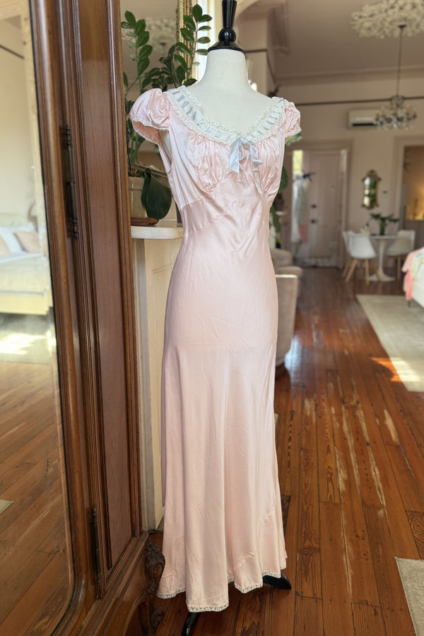 Vintage 1940s Peach Gown - Size M