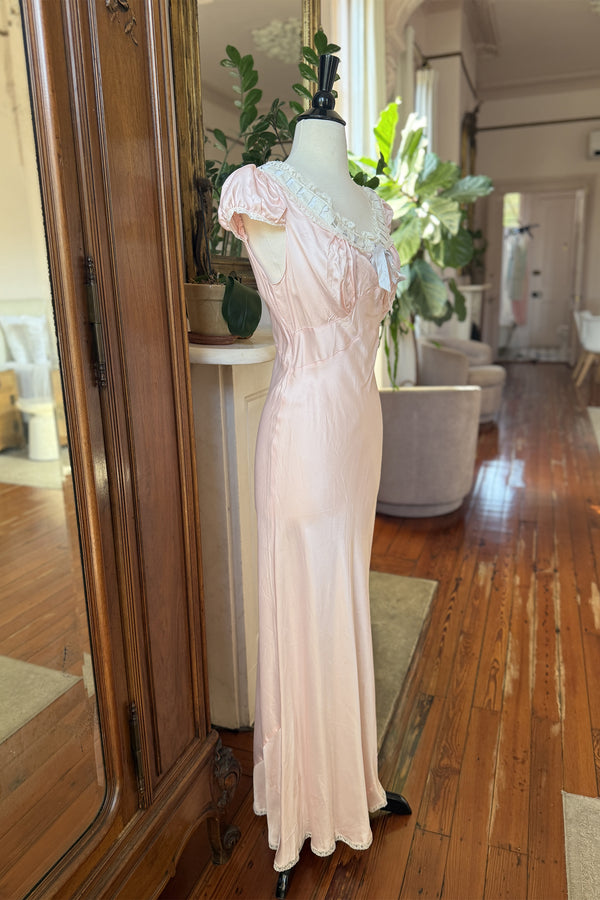 Vintage 1940s Peach Gown - Size M