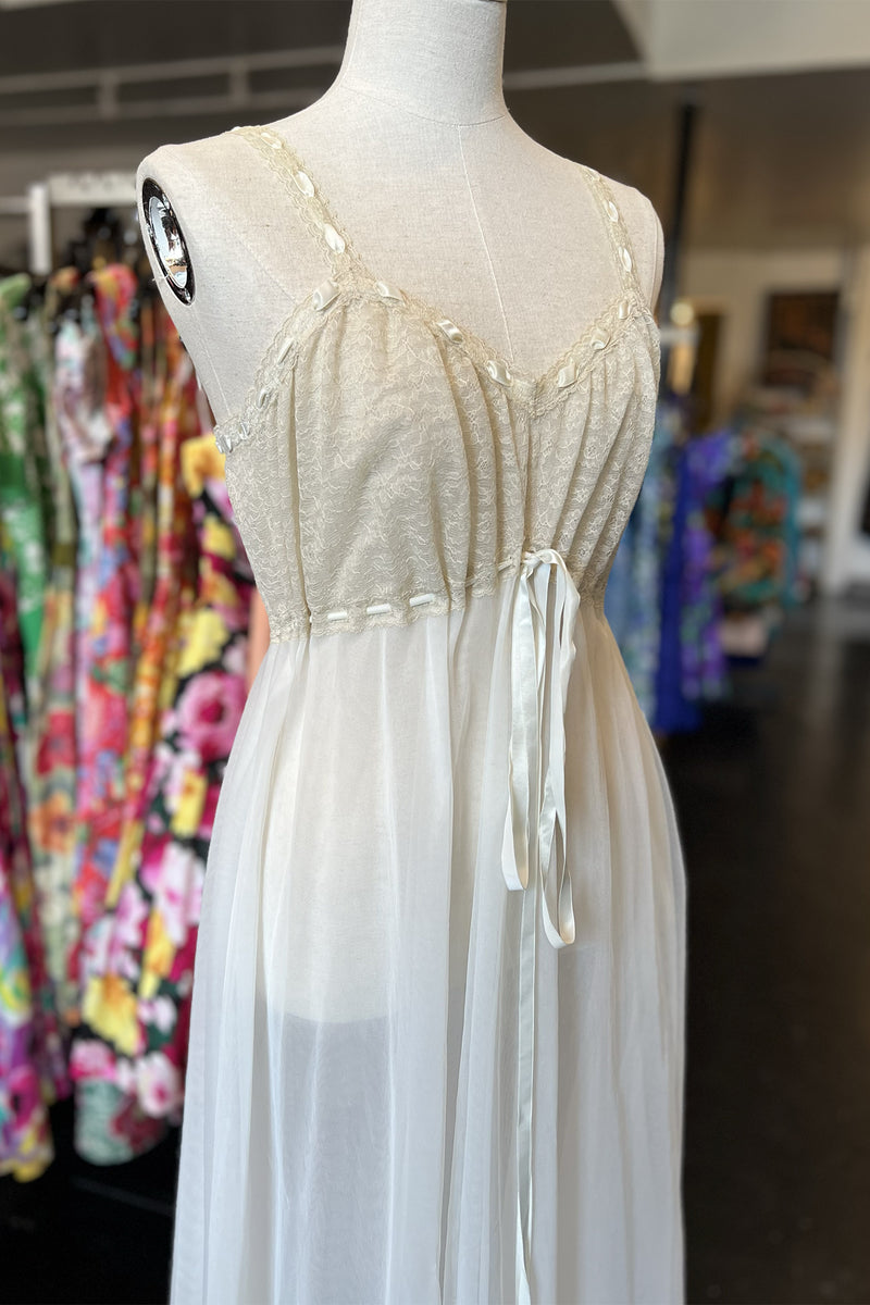 Late 1940s/50s Nylon & Lace Gown