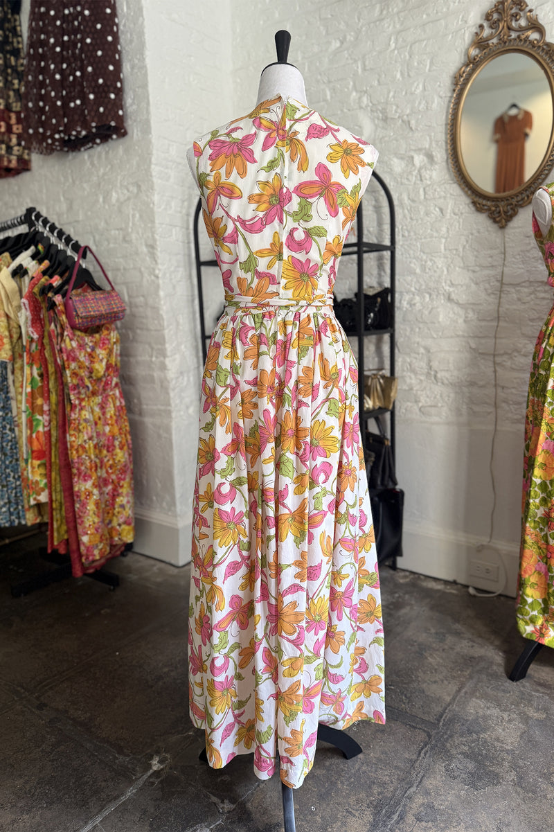 Vintage 1960s/1970s Floral Long Dress  - 25in Waist