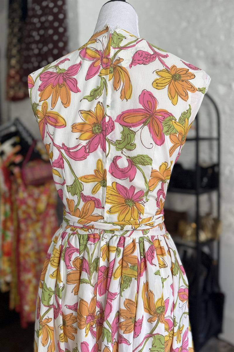 Vintage 1960s/1970s Floral Long Dress  - 25in Waist