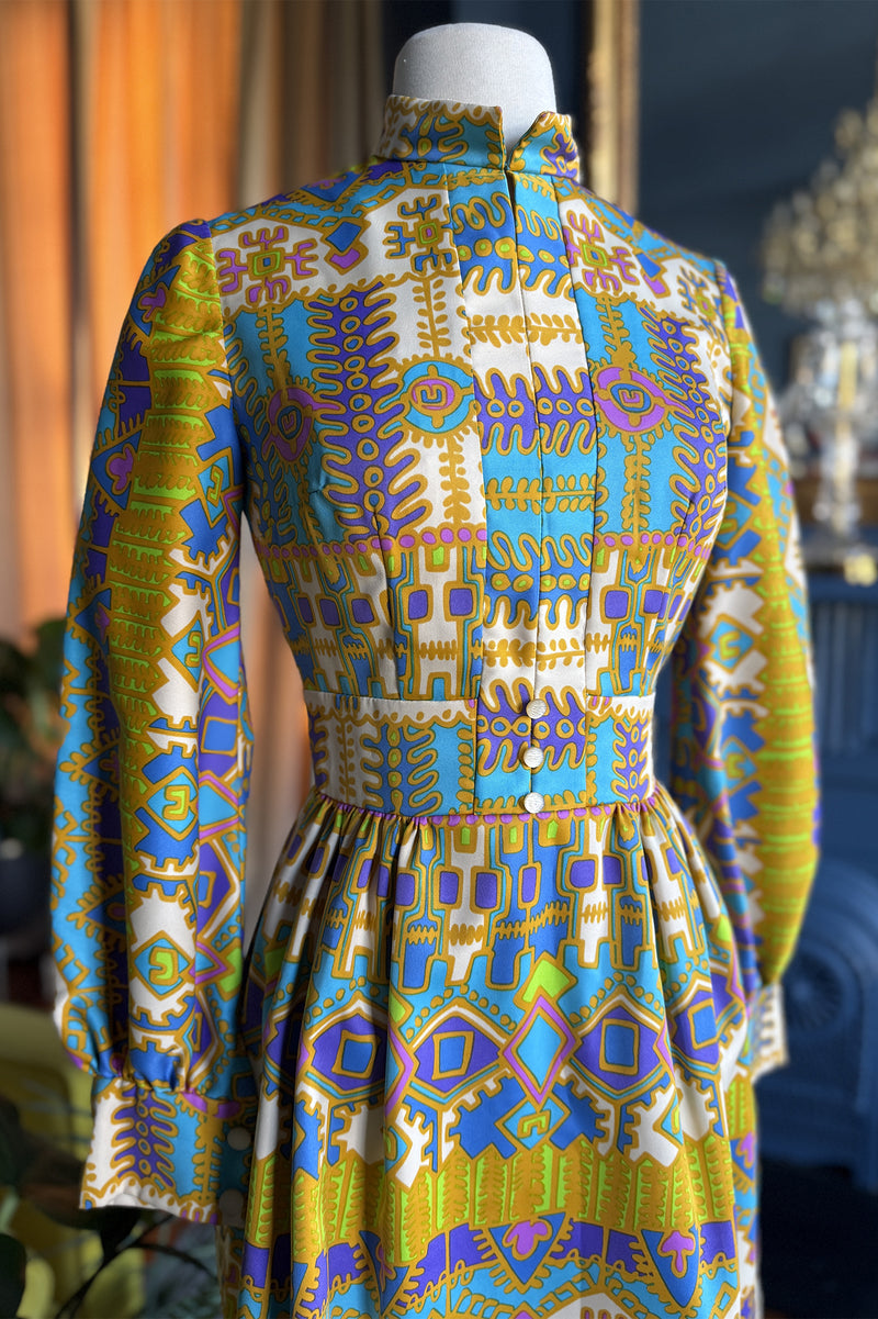 Vintage 1970s Aztec Pattern Dress