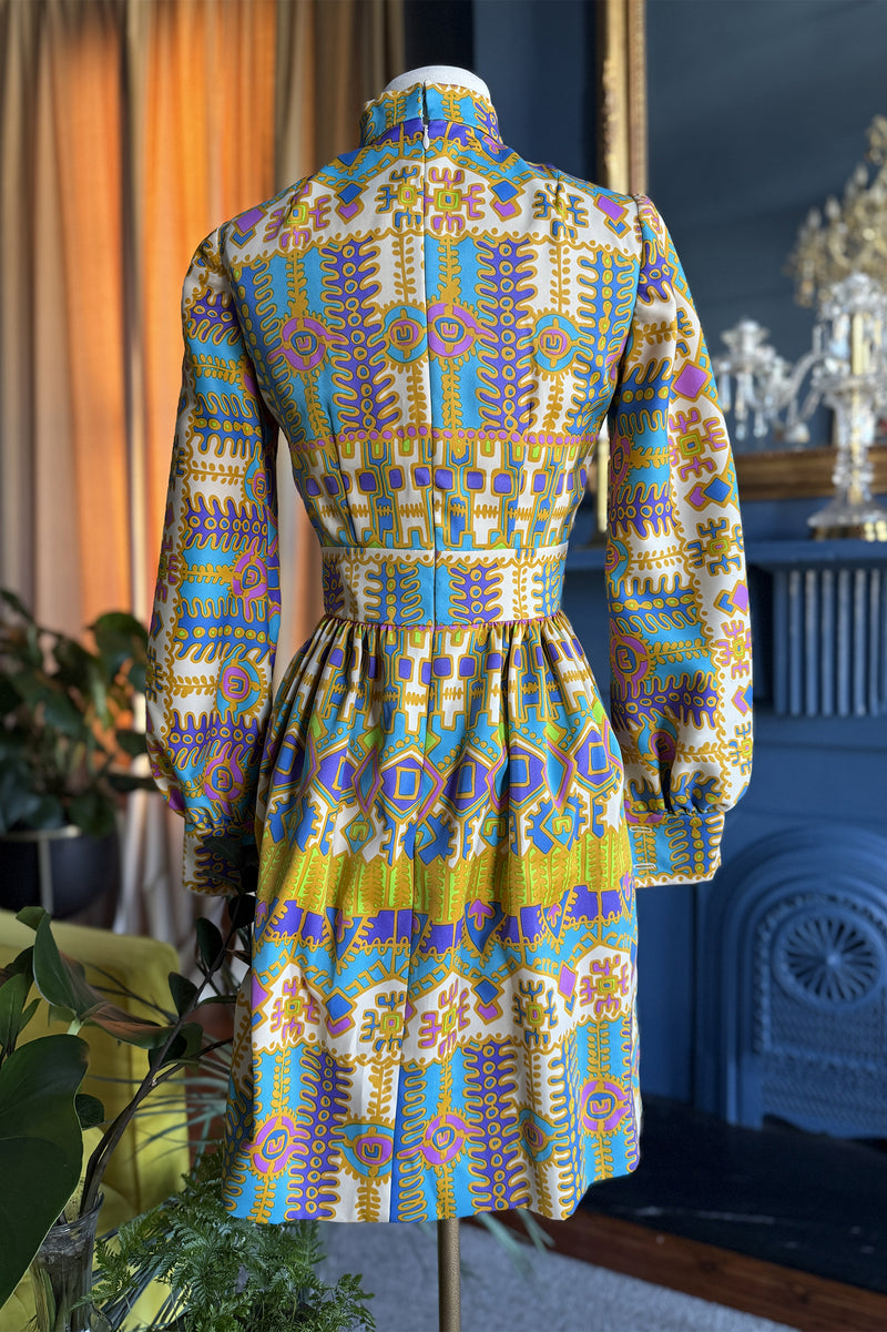 Vintage 1970s Aztec Pattern Dress