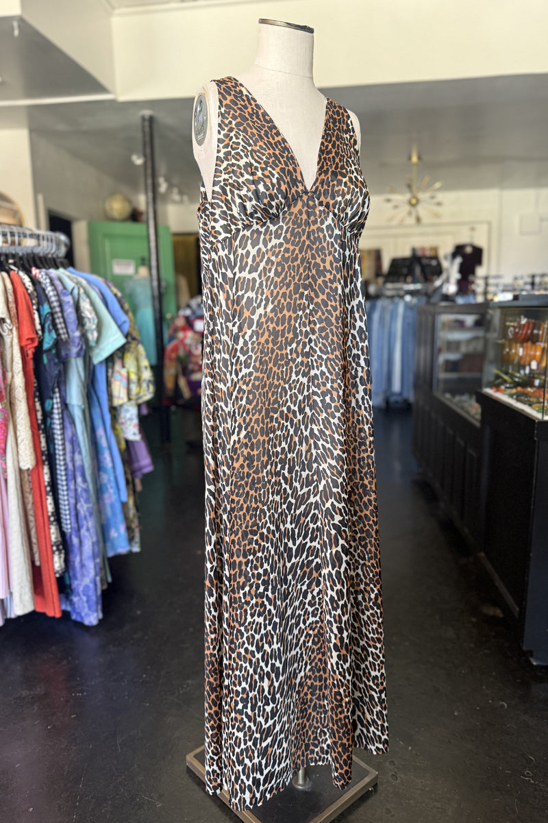 Vintage 1970s Vanity Fair Leopard Gown - Sz S