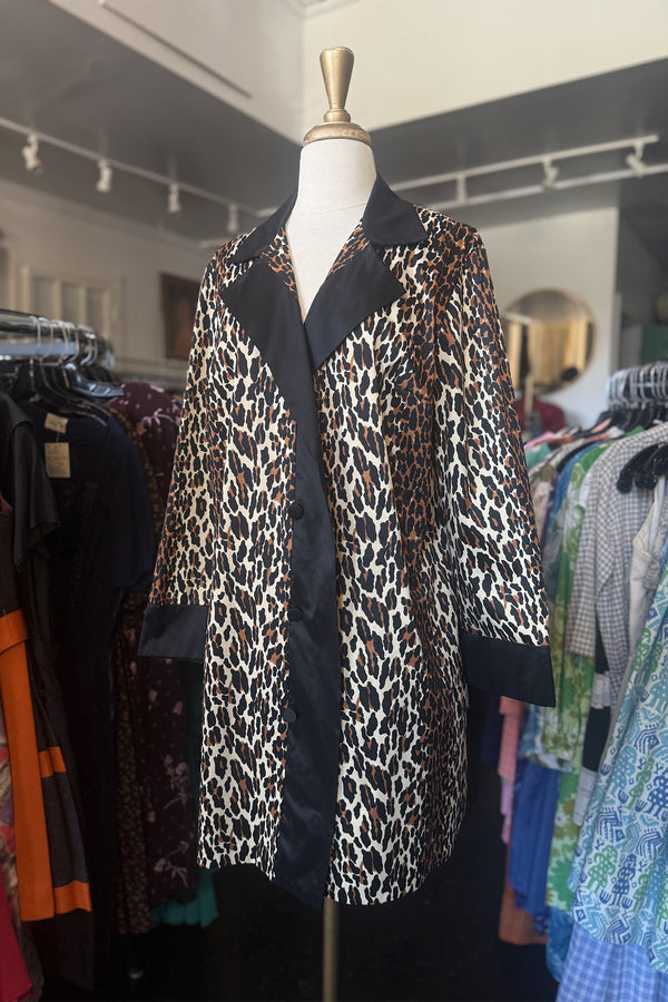 Vintage 1970s Vanity Fair Leopard Robe - Sz L