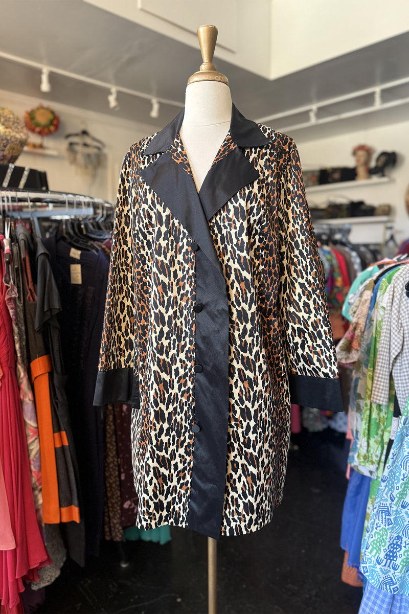 Vintage 1970s Vanity Fair Leopard Robe - Sz L