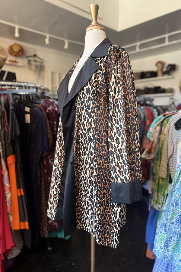 Vintage 1970s Vanity Fair Leopard Robe - Sz L