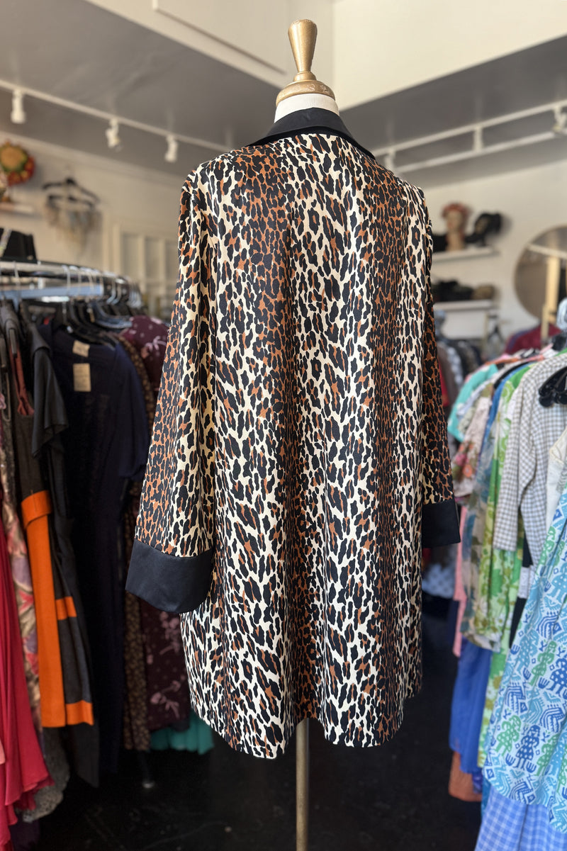 Vintage 1970s Vanity Fair Leopard Robe - Sz L