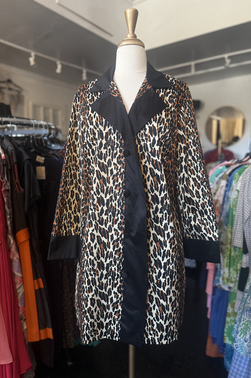 Vintage 1970s Vanity Fair Leopard Robe - Sz L
