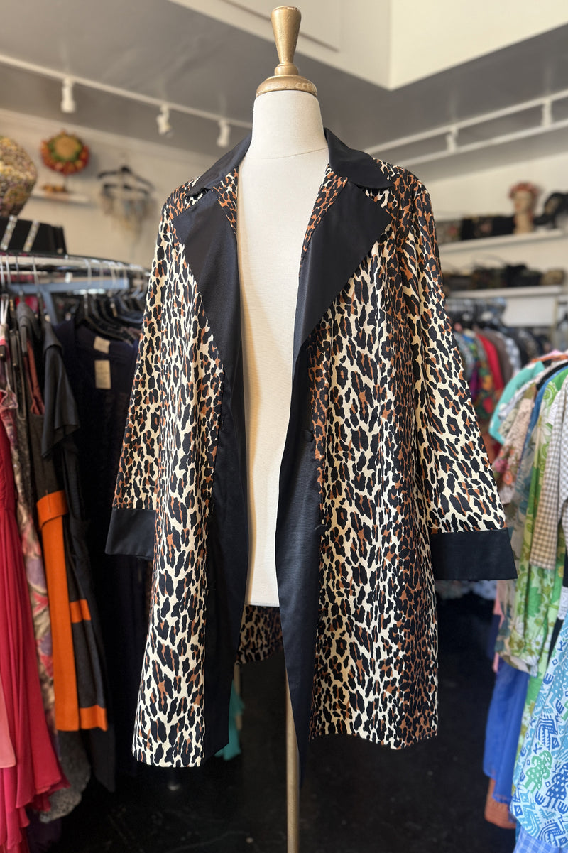Vintage 1970s Vanity Fair Leopard Robe - Sz L