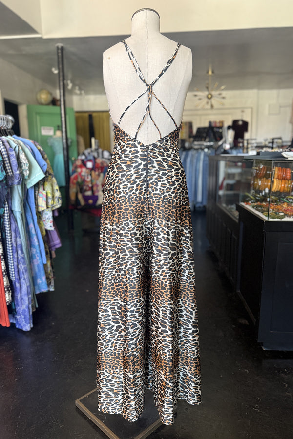 Vintage 1970s Vanity Fair Leopard Jumpsuit - Sz S