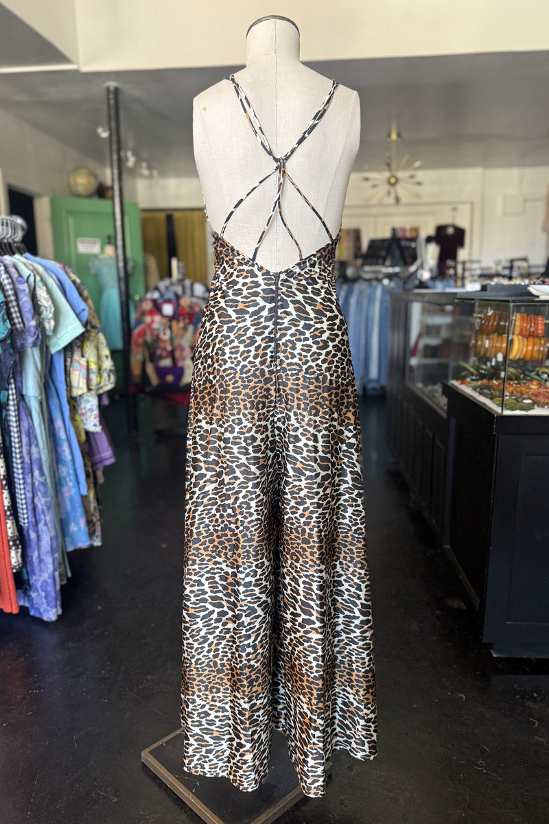 Vintage 1970s Vanity Fair Leopard Jumpsuit - Sz S