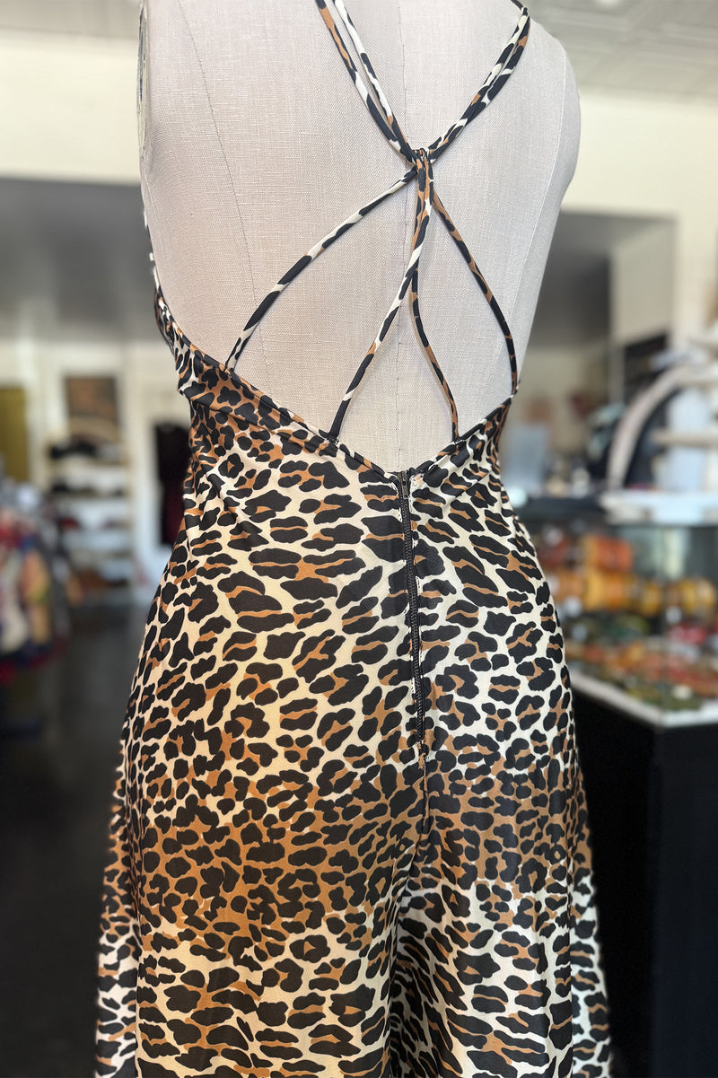 Vintage 1970s Vanity Fair Leopard Jumpsuit - Sz S