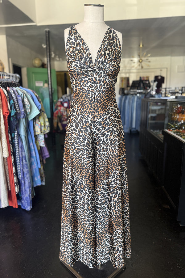 Vintage 1970s Vanity Fair Leopard Jumpsuit - Sz S