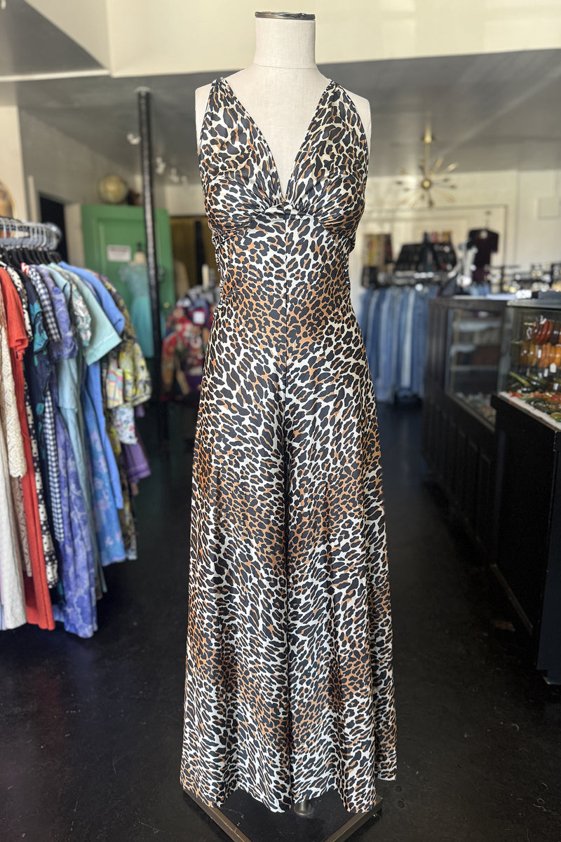 Vintage 1970s Vanity Fair Leopard Jumpsuit - Sz S