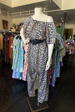 Vintage 1980s Leopard Jumpsuit - Sz M/L