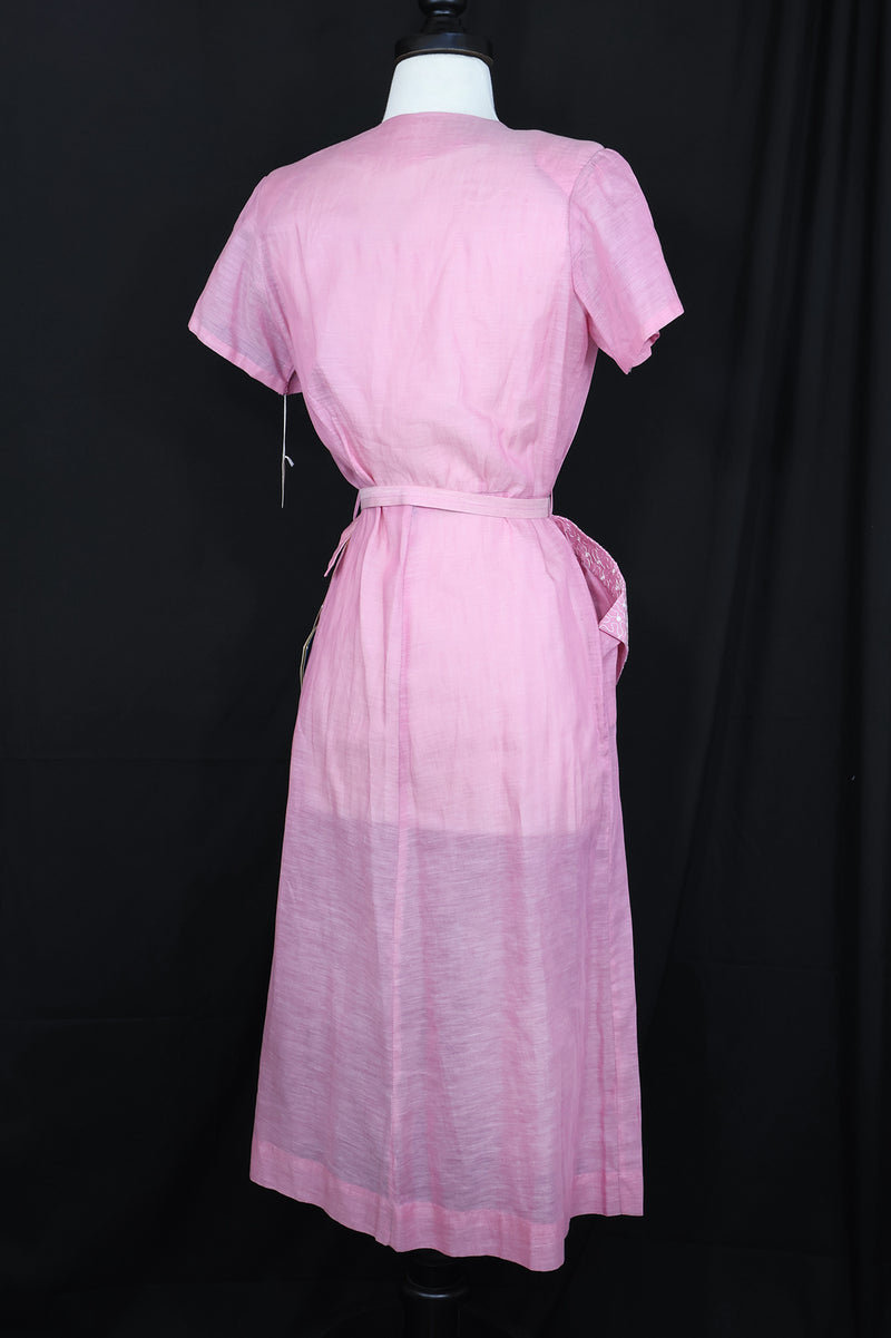 Vintage 1950s NEW OLD STOCK! Pink Dress - 38in Waist