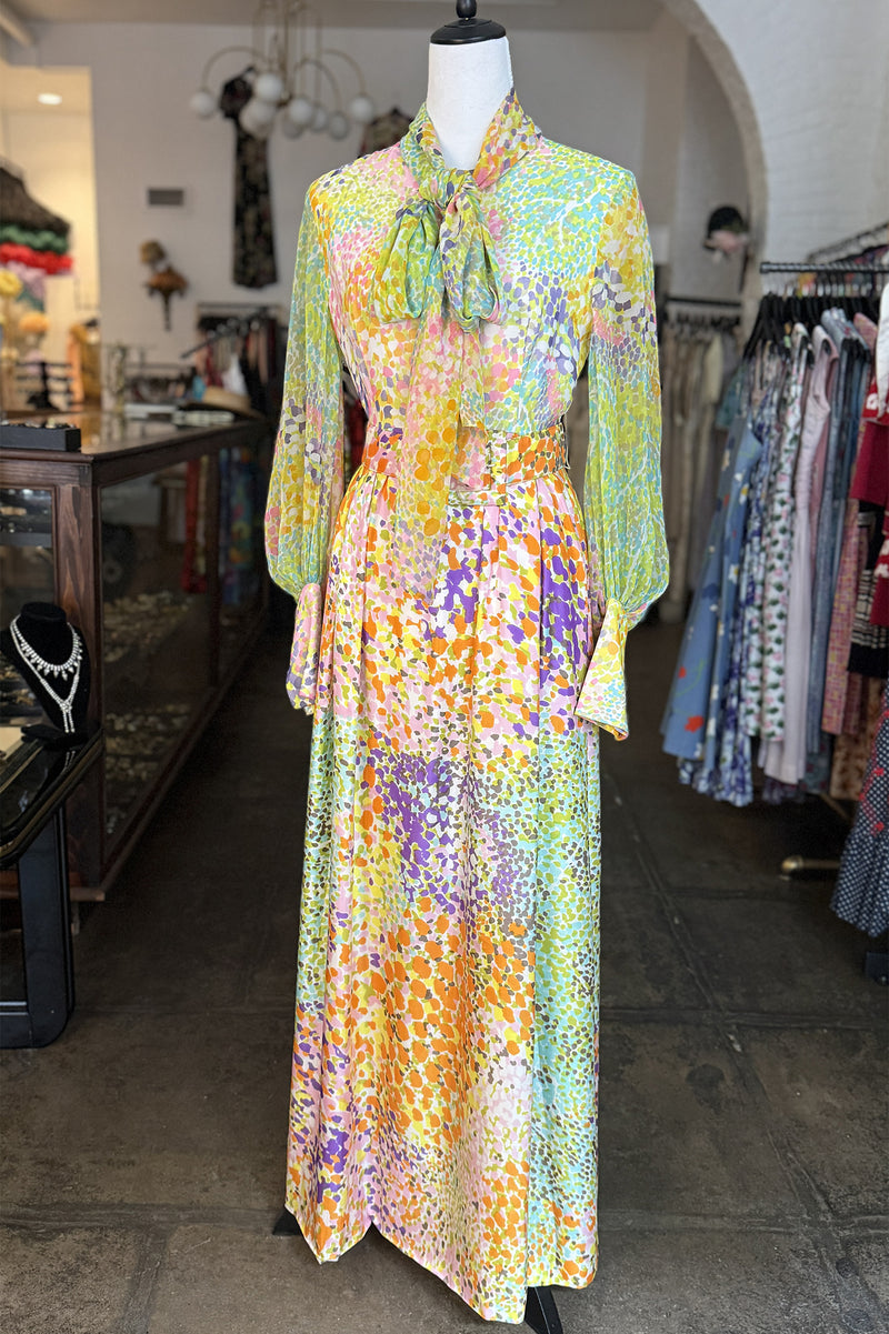 Vintage 1960 1970s Victor Costa 3-Piece Dress Set - Sz XS/S