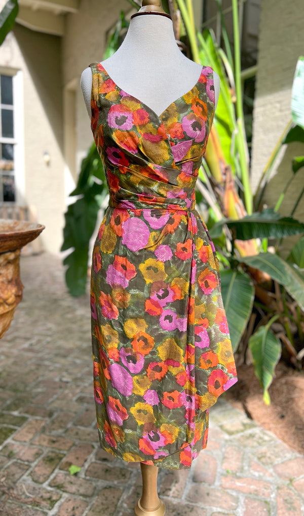 Vintage 1950s/60s Lee Claire Floral Dress